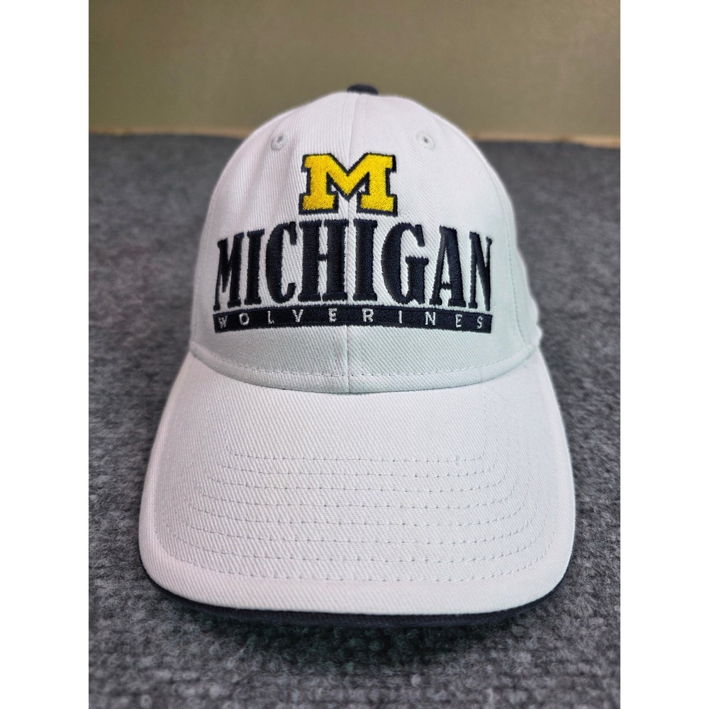 Michigan Wolverines Snapback‎ Hat OSFA Fan Favorite White Navy Blue Block M Logo